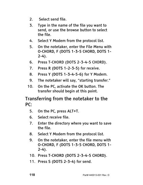 The Braille Lite M20-M40 User's Manual - Freedom Scientific