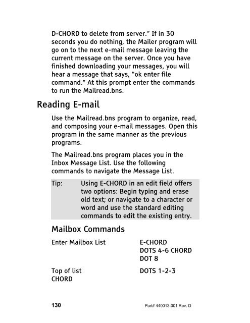 The Braille Lite M20-M40 User's Manual - Freedom Scientific