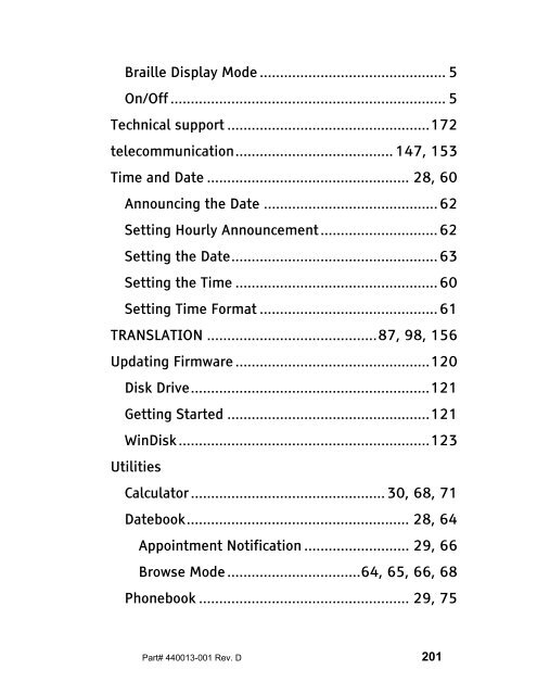 The Braille Lite M20-M40 User's Manual - Freedom Scientific