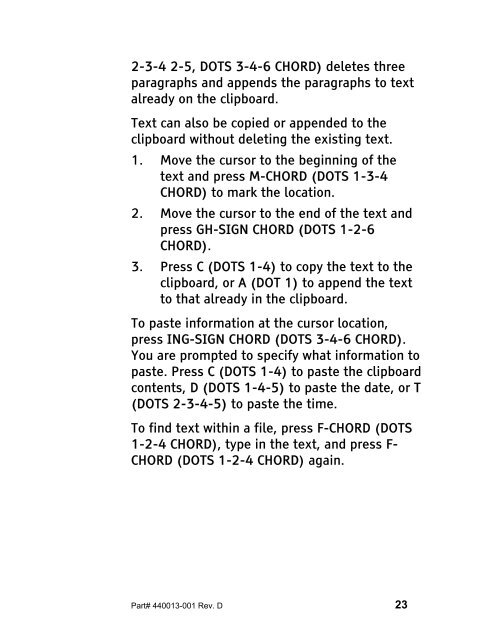 The Braille Lite M20-M40 User's Manual - Freedom Scientific