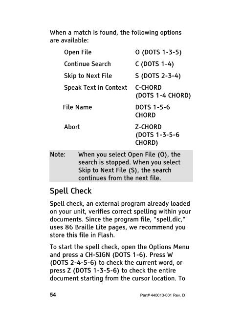 The Braille Lite M20-M40 User's Manual - Freedom Scientific