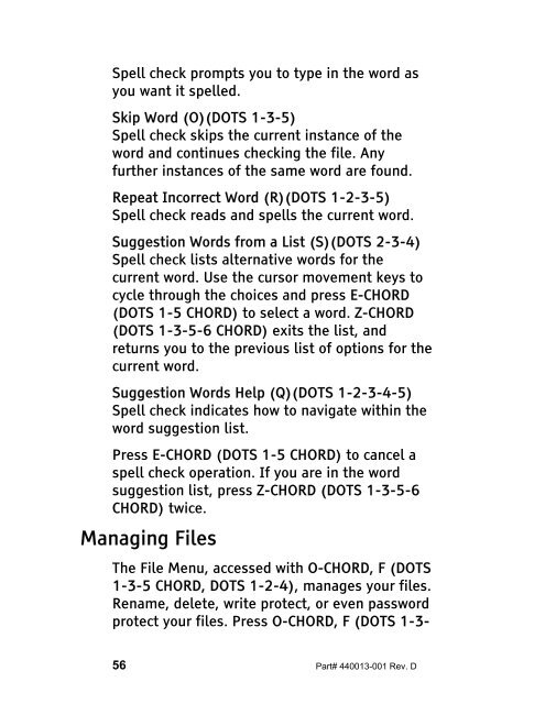 The Braille Lite M20-M40 User's Manual - Freedom Scientific