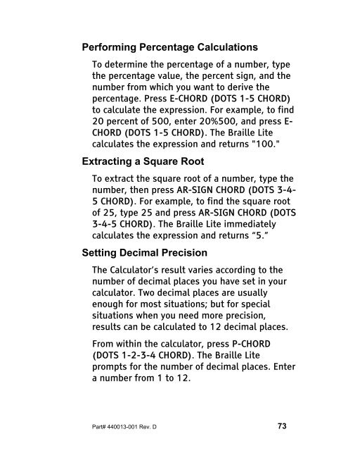 The Braille Lite M20-M40 User's Manual - Freedom Scientific