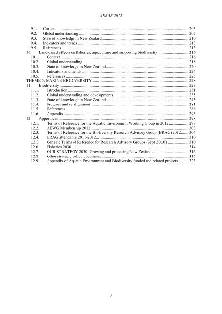 Aquatic Environment and Biodiversity Annual Review 2012