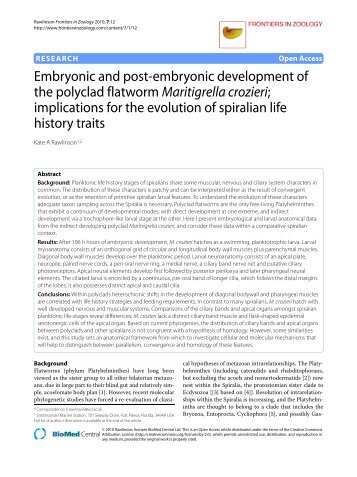 Embryonic and post-embryonic development of the ... - BioMed Central