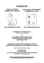 SCHEDULES - Chocolate Point Siamese Cat Club