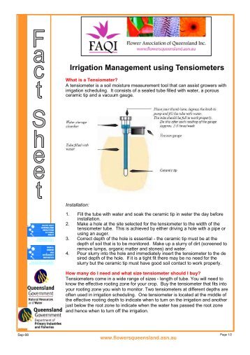 Irrigation Management Using Tensiometers