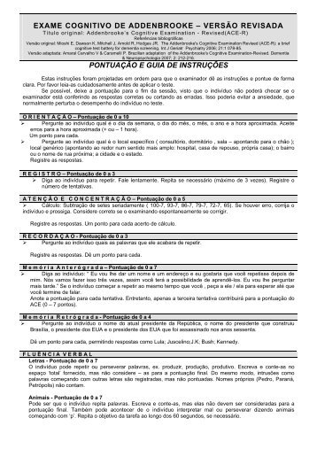 ADDENBROOKE'S COGNITIVE EXAMINATION – ACE-R