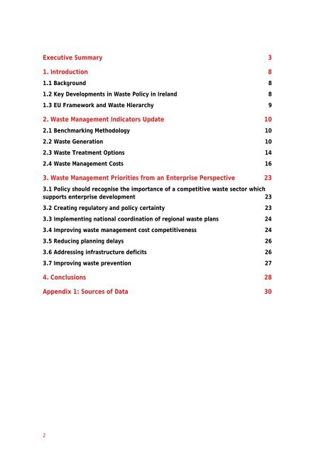 Waste Management in Ireland: Benchmarking Analysis and ... - Forfás