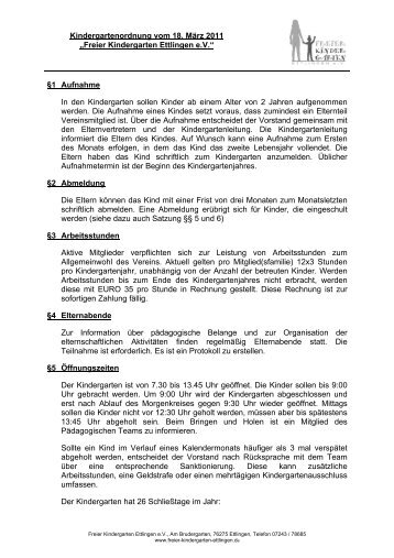 2011_03_18 Kindergartenordnung - Freier Kindergarten Ettlingen
