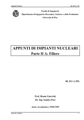 Appunti di impianti nucleari - Parte 2: Filiere - fisica/mente