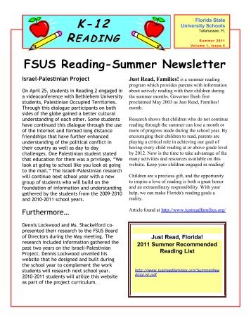 FSUS Reading-Summer Newsletter - Florida State University