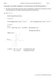 Lösungen zum Blatt Aufgaben zu Krümmung und Wendepunkten 1 +