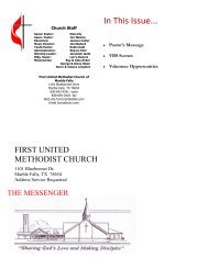 Newsletter - First United Methodist Church, Marble Falls