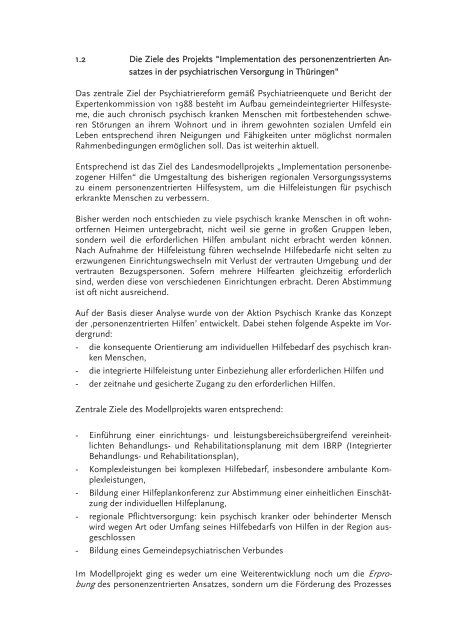 Abschlussbericht zum Projekt - Freistaat Thüringen