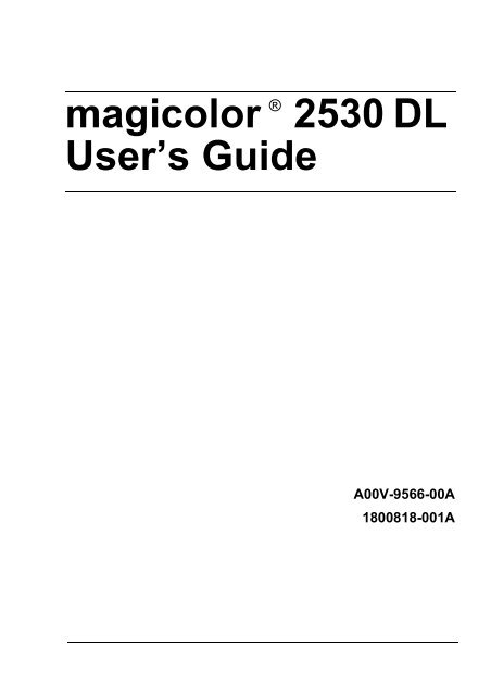magicolor 2530 DL User's Guide