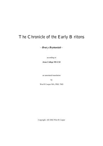 The Chronicle of the Early Britons - Anno Mundi Books