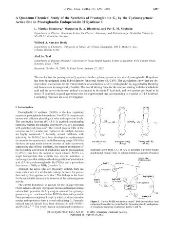 A Quantum Chemical Study of the Synthesis of Prostaglandin G2 by ...