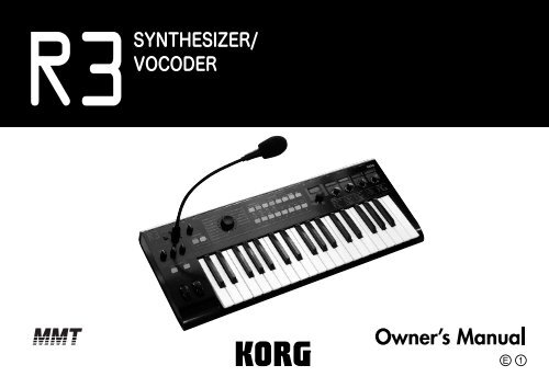 R3 owner's manual - Korg