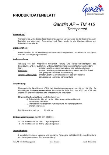 Pdb_AP-TM 415 Transparent 9-12 - Ganzlin Beschichtungspulver ...