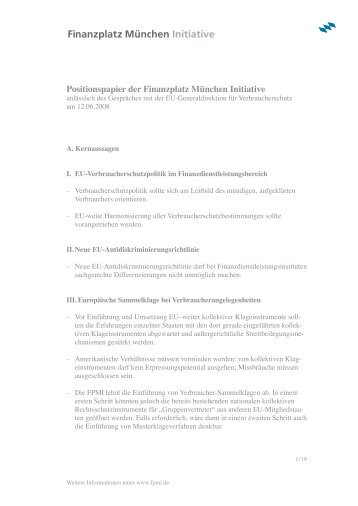 Positionspapier der Finanzplatz München Initiative