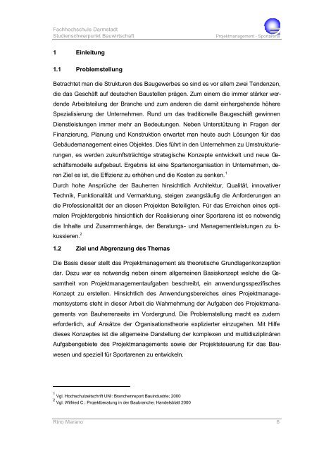 steuerungskonzepte zur Realisierung von Sportarenen am Beispiel