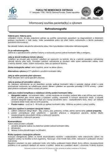 Nefrostomografie - Fakultní nemocnice Ostrava