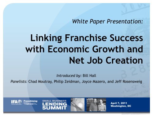 Linking Franchise Success with Economic Growth and Net Job ...