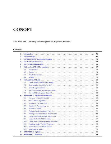 CONOPT manual - GAMS