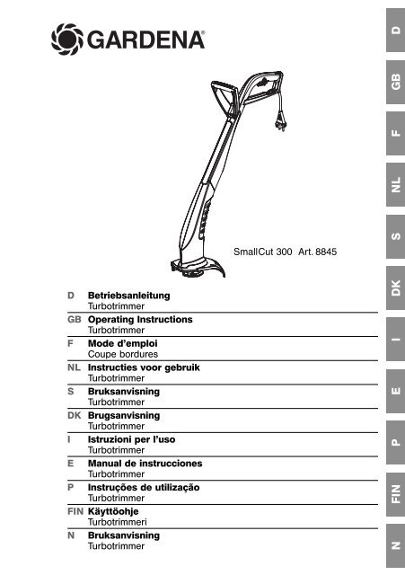 Gebrauchsanweisung - Gardena-ersatzteile.ch