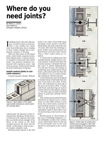 Where do you Need Joints? - Masonry Association of Florida