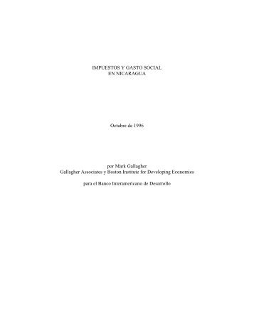 IMPUESTOS Y GASTO SOCIAL EN NICARAGUA ... - Fiscal Reform