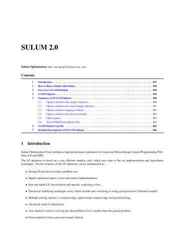 Solver Manual (pdf) - Gams