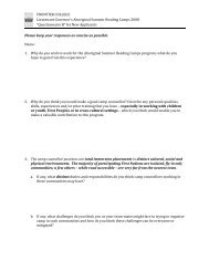 Questionnaire B - Frontier College