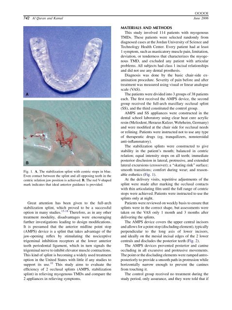 Anterior midline point stop device (AMPS) in the treatment of ...