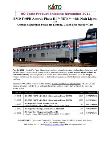 EMD F40PH Amtrak Phase III **NEW** with Ditch Lights