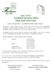 INVITATION - GOLF KIKUOKA - Freelance Vins Fins Open 2013