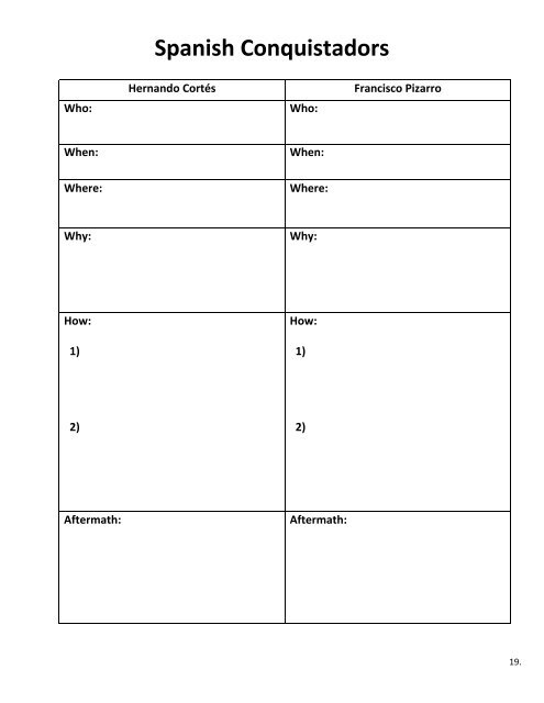 Chapter 2 European Exploration and Colonization Packet