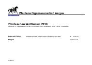 Pferdeschau Wölflinswil 2010 - Pferdezuchtgenossenschaft Aargau