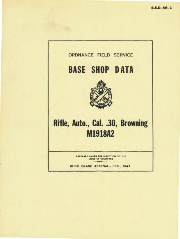 BASE SHOP DATA Rifle, Auto., Cal. .30, Browning M1918A2