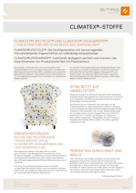 Climatex Stoffe