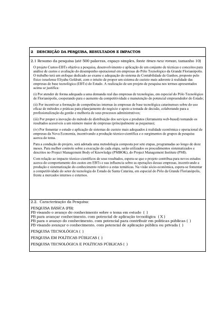 RELATÓRIO TÉCNICO-CIENTÍFICO FINAL (Observação ... - fapesc