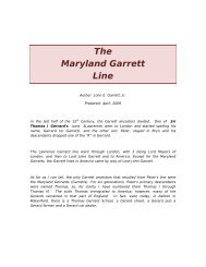 The Maryland Garrett Line - Garrett Family Genealogy