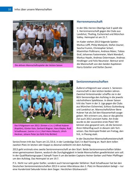 Clubzeitung 1/2013 - Golfclub Altötting-Burghausen