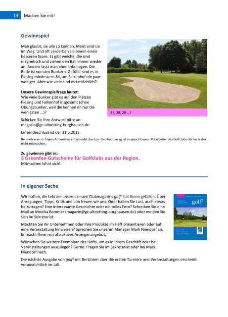 Clubzeitung 1/2013 - Golfclub Altötting-Burghausen