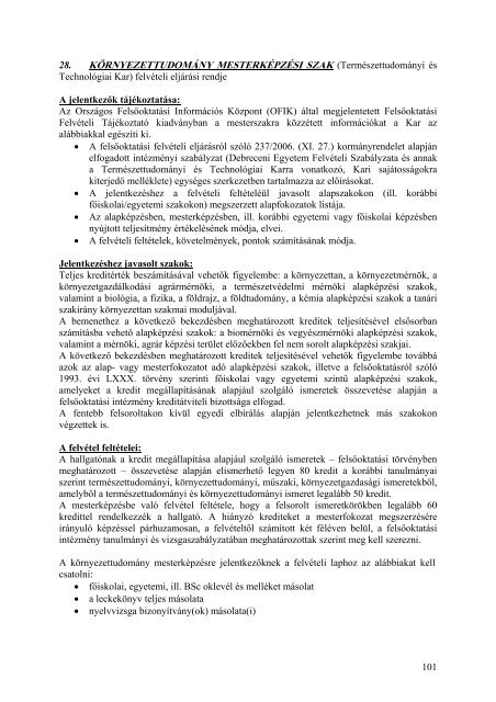 a debreceni egyetem szabályzata a felvételi eljárásról