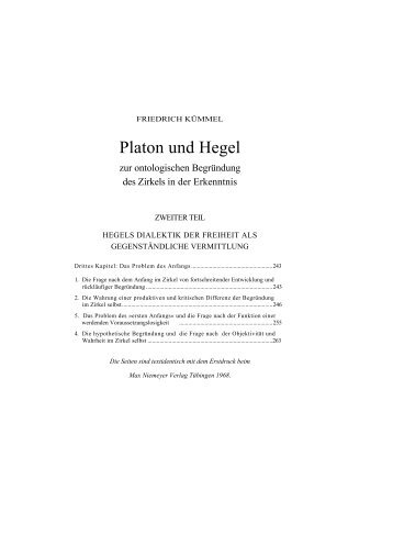 Platon und Hegel - Friedrich Kümmel