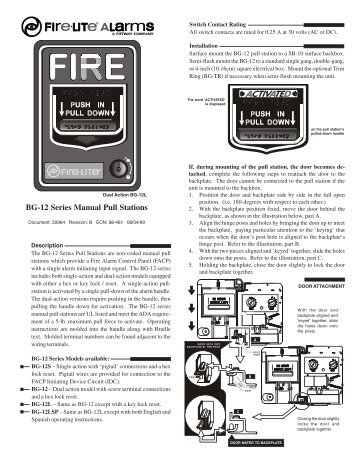 BG-12 Series Manual Pull Stations - Fire-Lite Alarms