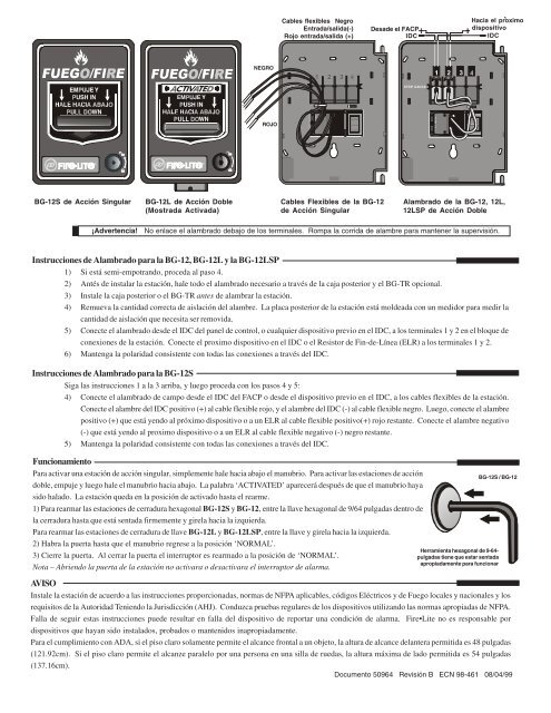 BG-12 Series Manual Pull Stations - Fire-Lite Alarms