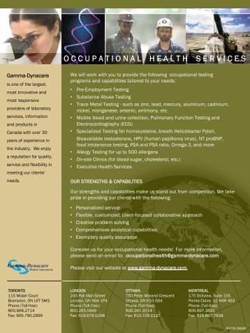 occupationalhealthser vices - Gamma-Dynacare